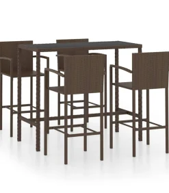 5-delige Tuinbarset poly rattan bruin Tuinmeubelen