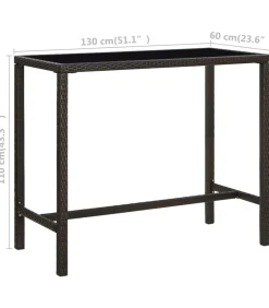 5-delige Tuinbarset poly rattan bruin Tuinmeubelen