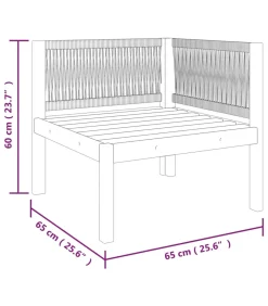 vidaXL 12-delige tuinloungeset met kussens crèmekleurig acaciahout en touw