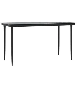 5-delige Tuinset met kussens poly rattan zwart Tuinmeubelen