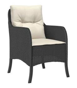 Best 5-delige Tuinset met kussens poly rattan zwart Tuinmeubelen