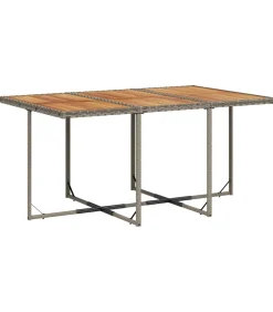 vidaXL 7-delige Tuinset met kussens poly rattan grijs