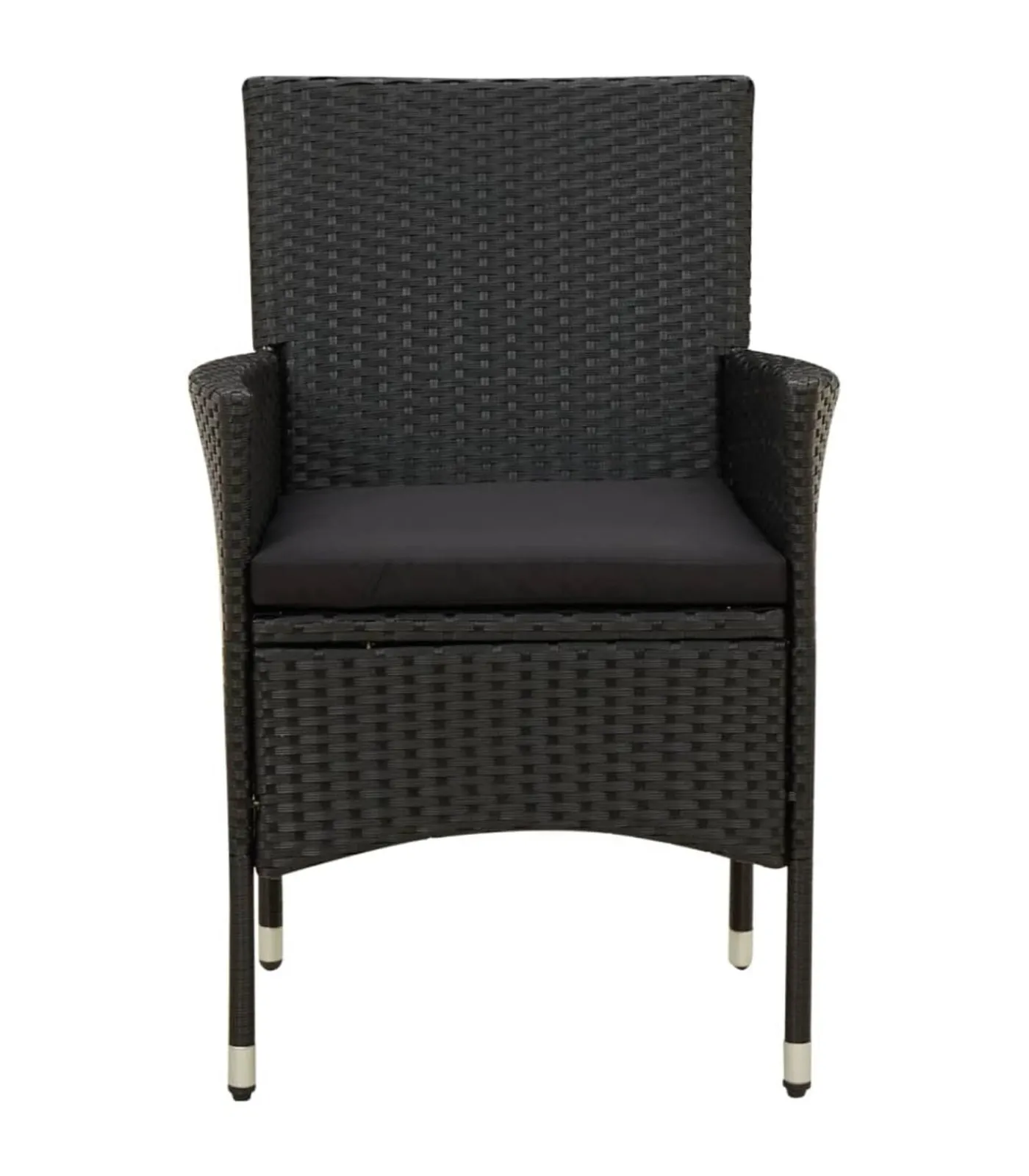 Hot 5-delige Tuinset met kussens poly rattan zwart Tuinmeubelen