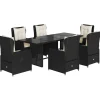 vidaXL 7-delige Tuinset met kussens poly rattan zwart