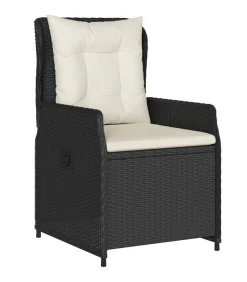 vidaXL 7-delige Tuinset met kussens poly rattan zwart