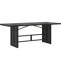 vidaXL 7-delige Tuinset met kussens poly rattan zwart