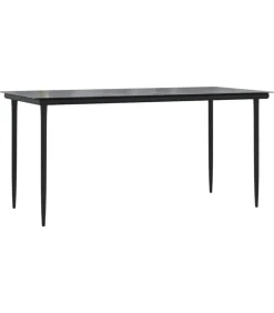 vidaXL 5-delige Tuinset met kussens poly rattan zwart