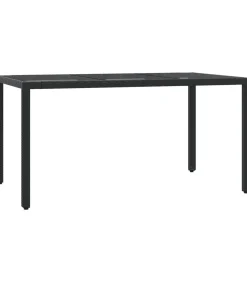 vidaXL 5-delige Tuinset met kussens poly rattan zwart