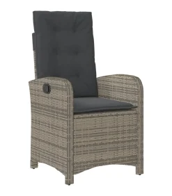 New 5-delige Tuinset met kussens poly rattan grijs Tuinmeubelen