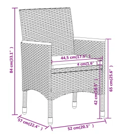 Clearance 3-delige Tuinset poly rattan grijs Tuinmeubelen