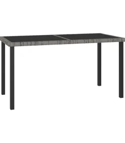 vidaXL 7-delige Tuinset poly rattan grijs