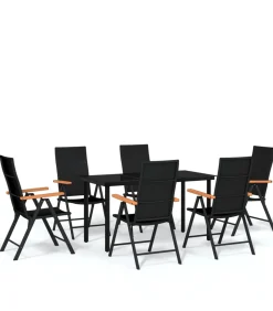 vidaXL 7-delige Tuinset zwart