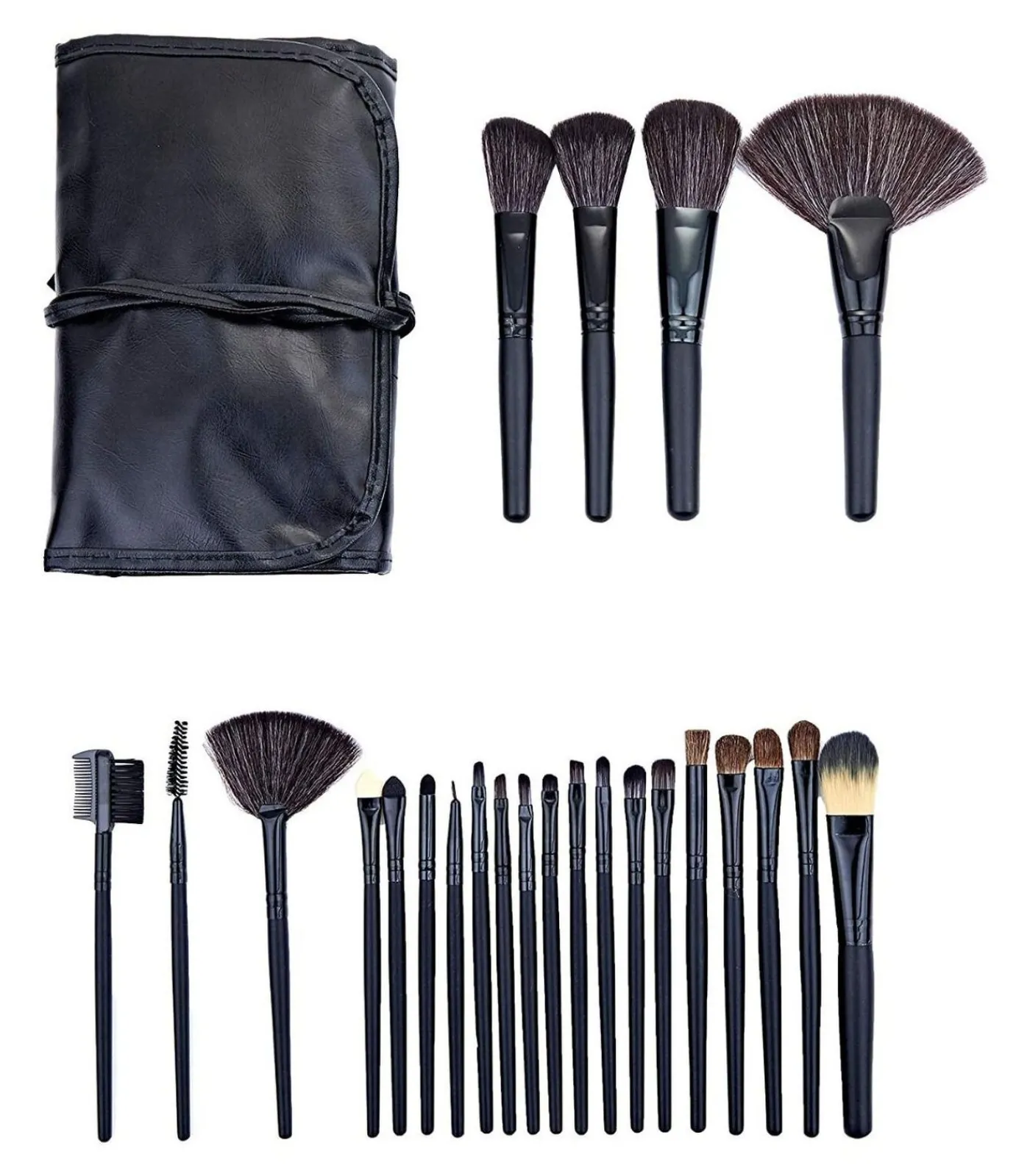 Online 24-delige zwarte kwastenset Make Up Accessoires