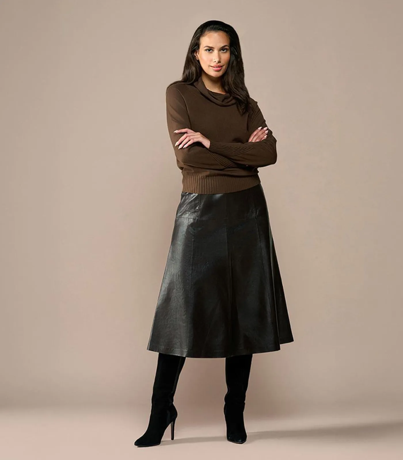 DAMES Mart Visser Delilah Leren Rok Donkerbruin