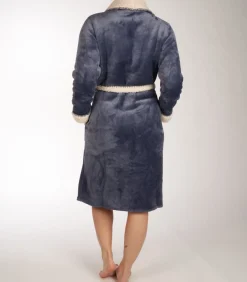 DAMES Pastunette Deluxe - Dames Badjas Fleece - Dark - Maat L