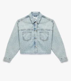 DAMES Koton Denim Jas Knoopsluiting Lange Mouwen Met Strass