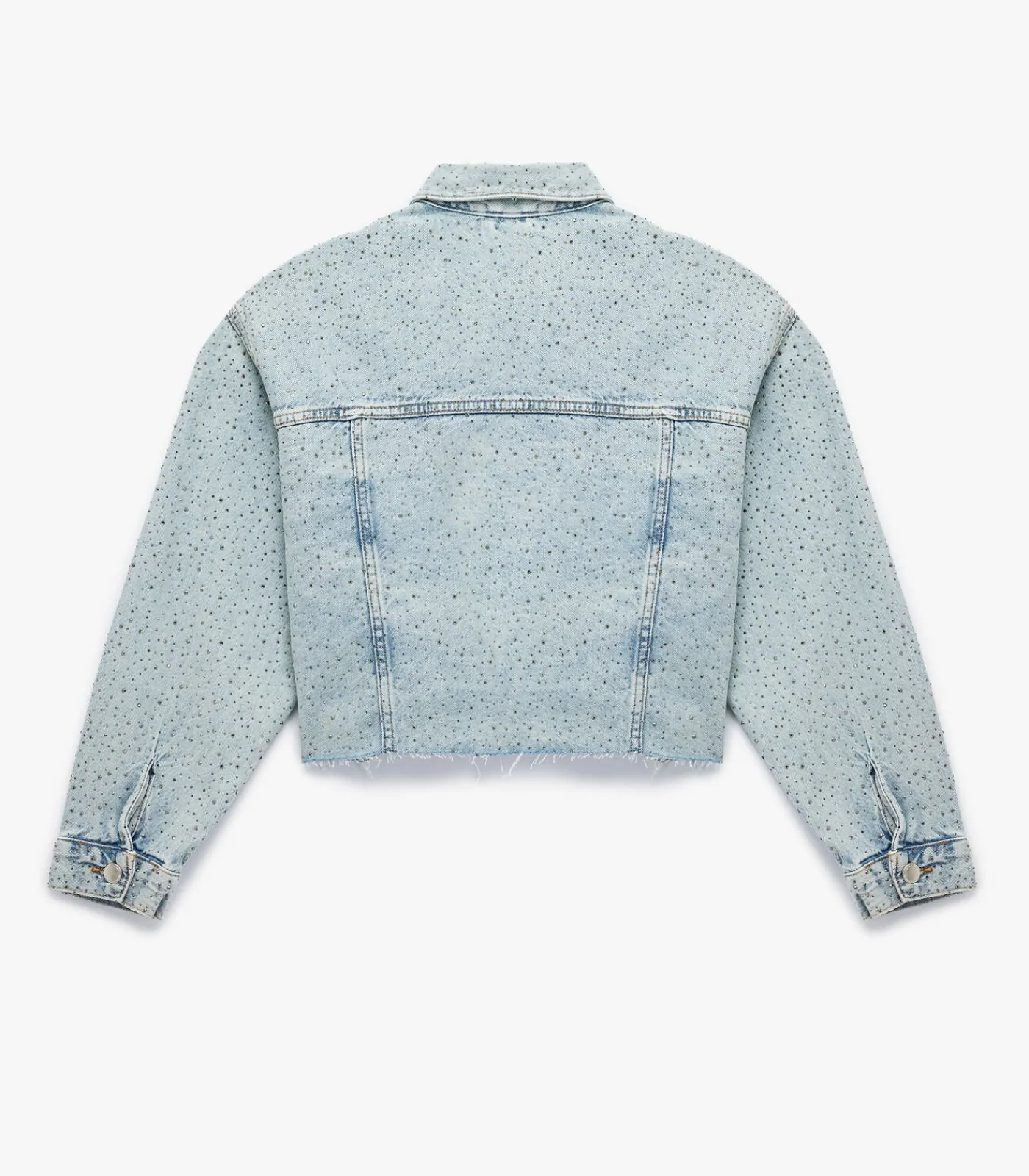 DAMES Koton Denim Jas Knoopsluiting Lange Mouwen Met Strass