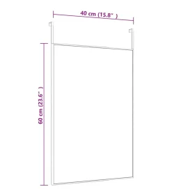 Clearance Deurspiegel 40x60 cm glas en aluminium zwart Spiegels