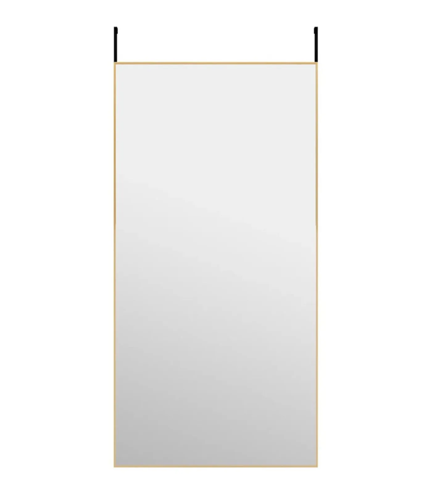 New Deurspiegel 50x100 cm glas en aluminium goudkleurig Spiegels