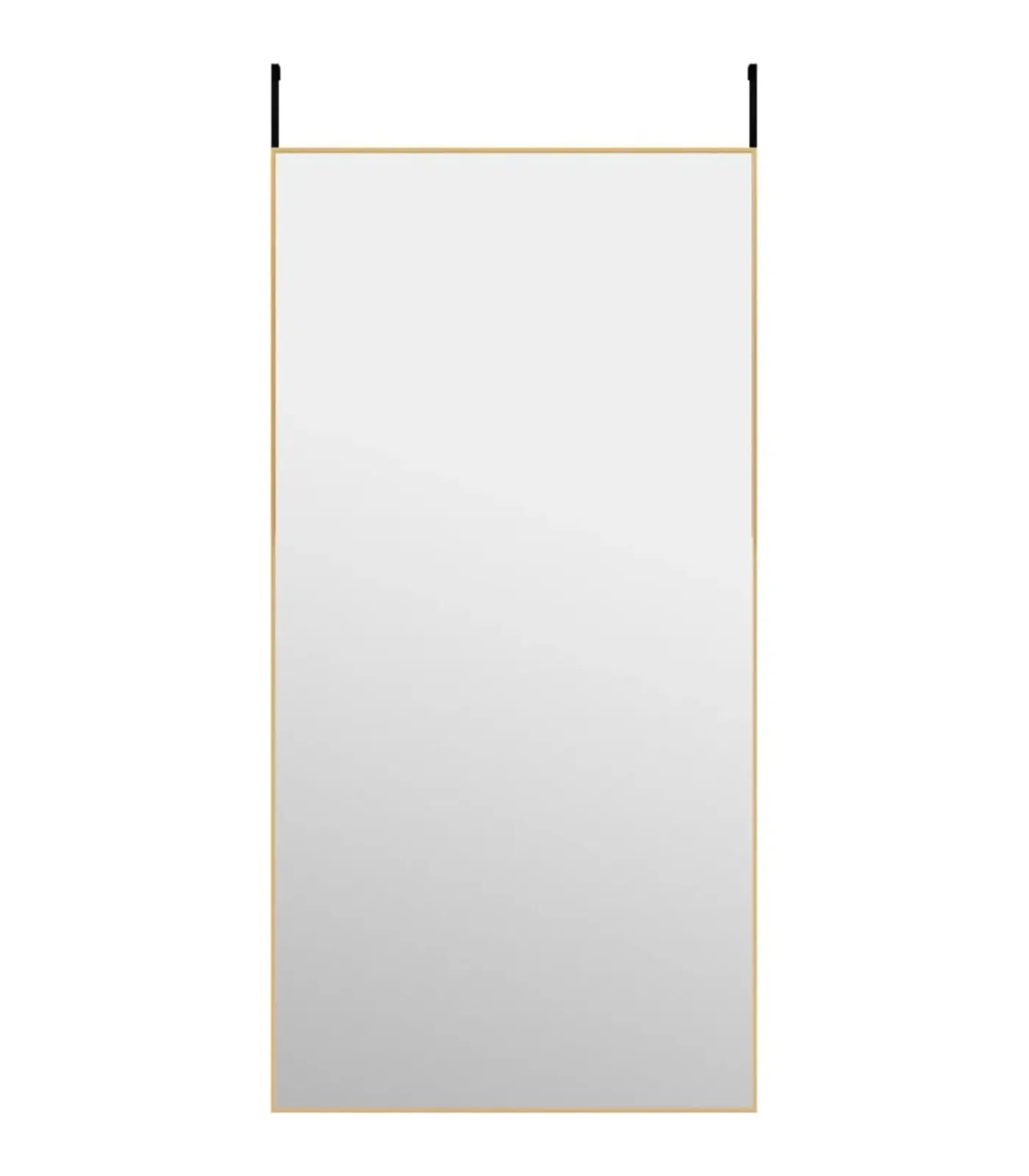 New Deurspiegel 50x100 cm glas en aluminium goudkleurig Spiegels