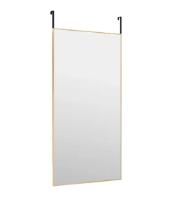 New Deurspiegel 50x100 cm glas en aluminium goudkleurig Spiegels