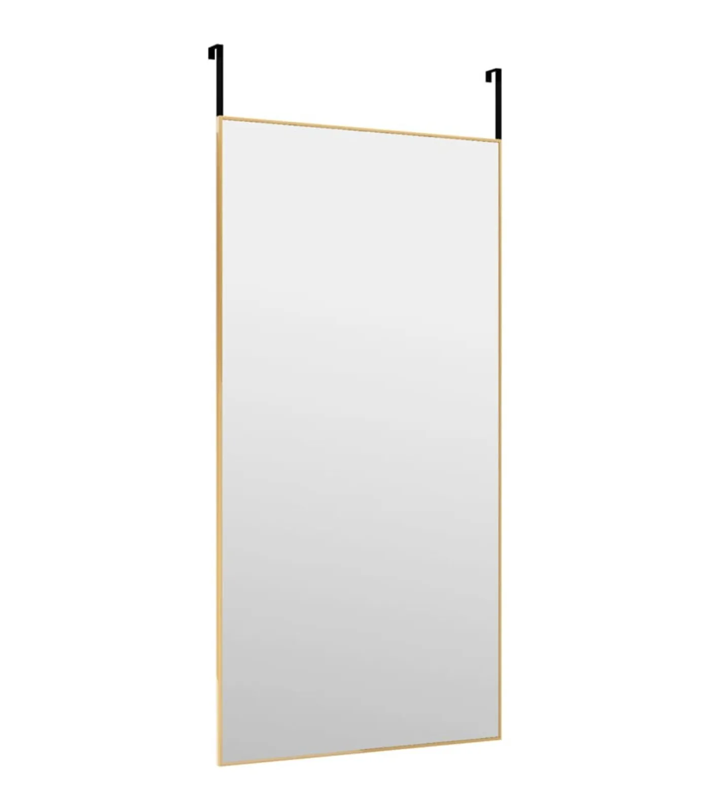 New Deurspiegel 50x100 cm glas en aluminium goudkleurig Spiegels
