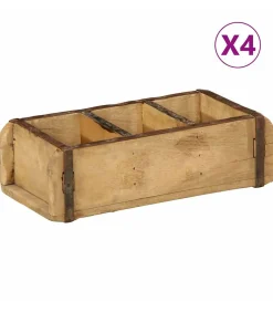 Best Dienblad met opslag 4 pcs Bruin 30 x 14 x 9 cm Organiseren
