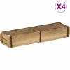 vidaXL Dienblad met opslag 4 pcs Bruin 60.5 x 15 x 9 cm