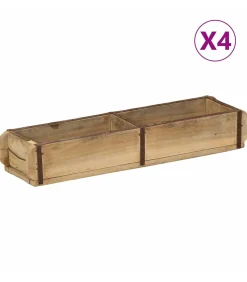 vidaXL Dienblad met opslag 4 pcs Bruin 60.5 x 15 x 9 cm