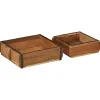 vidaXL Dienblad met opslag 2 pcs Bruin 31 x 29 x 10 cm
