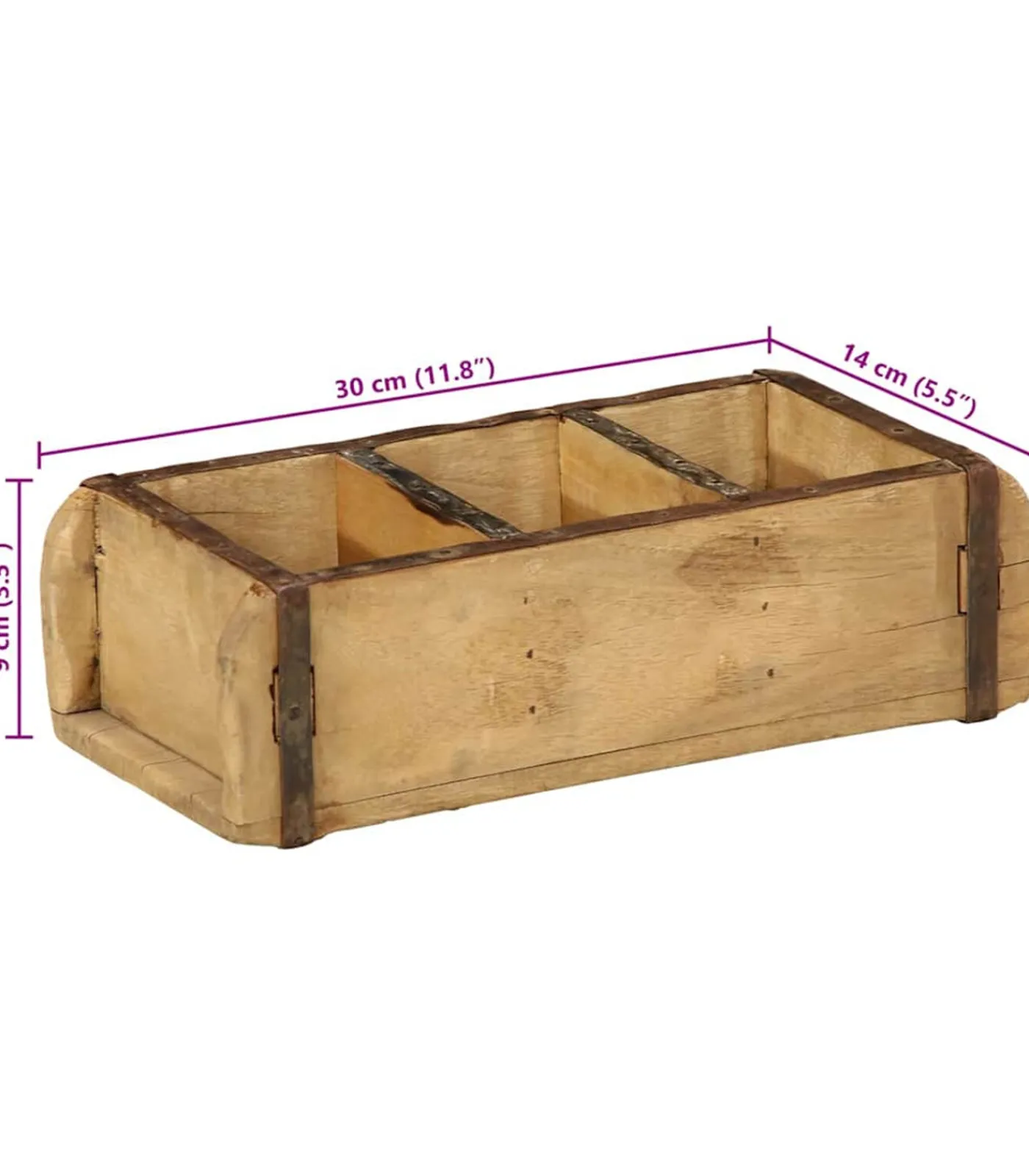 Sale Dienblad met opslag Bruin 30 x 14 x 9 cm Organiseren