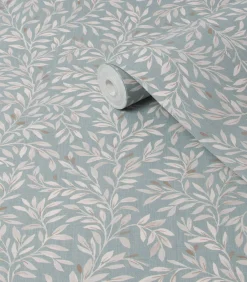 Best Ditsy Leaf Blauw 10mx52cm Wanddecoratie