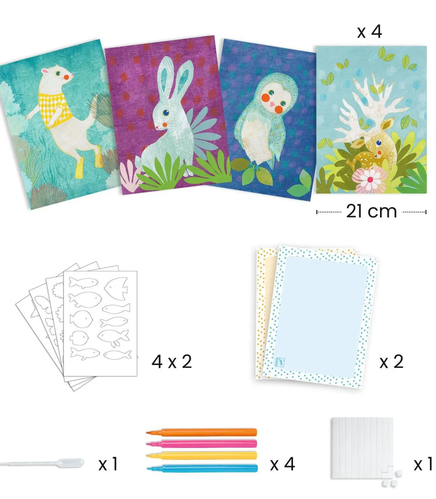 Kinderen Djeco creatieve set papier knutselen met vloeipapier voor kinderen