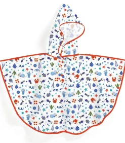 Kinderen Djeco regenponcho Ocean rain cape - S voor kinderen