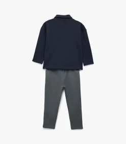 Kinderen Koton Donkerblauw Babyset Katoen Hemd en Broek