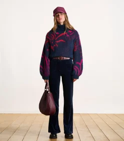 DAMES La Fée Maraboutée Donkerblauwe fluwelen broek