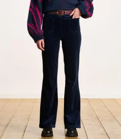 DAMES La Fée Maraboutée Donkerblauwe fluwelen broek