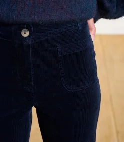 DAMES La Fée Maraboutée Donkerblauwe fluwelen broek