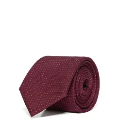 Heren Polo Club Donkerrode stropdas van zijde met -logo