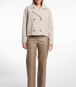 DAMES Rino&Pelle Double breasted jas licht berken montuur XL