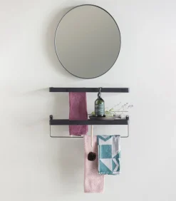 WOOOD Doutzen Spiegel - Metaal - Zwart - 50x50x5