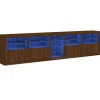 vidaXL Dressoir met LED-verlichting 283x37x67 cm bruin eikenkleur