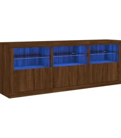 Dressoir met LED-verlichting 181,5x37x67 cm bruin eikenkleur Meubels