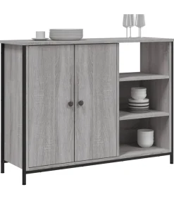 Outlet Dressoir 100x33x75 cm bewerkt hout grijs sonoma Meubels