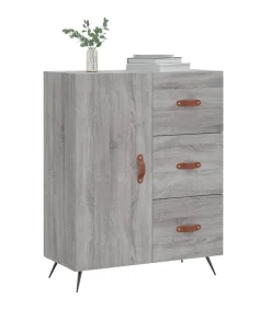 Best Dressoir 69,5x34x90 cm bewerkt hout grijs sonoma eikenkleurig Meubels