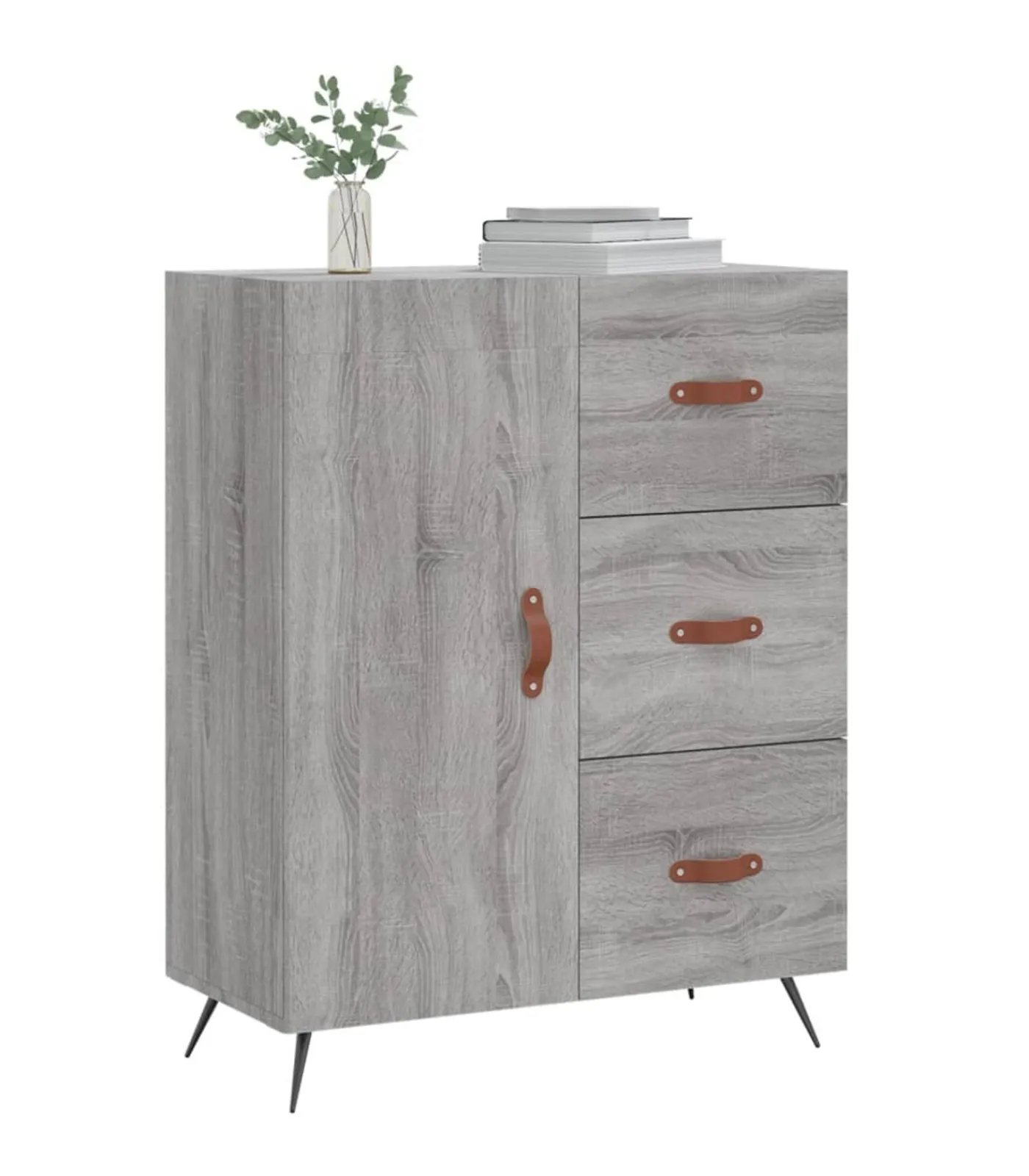 Best Dressoir 69,5x34x90 cm bewerkt hout grijs sonoma eikenkleurig Meubels