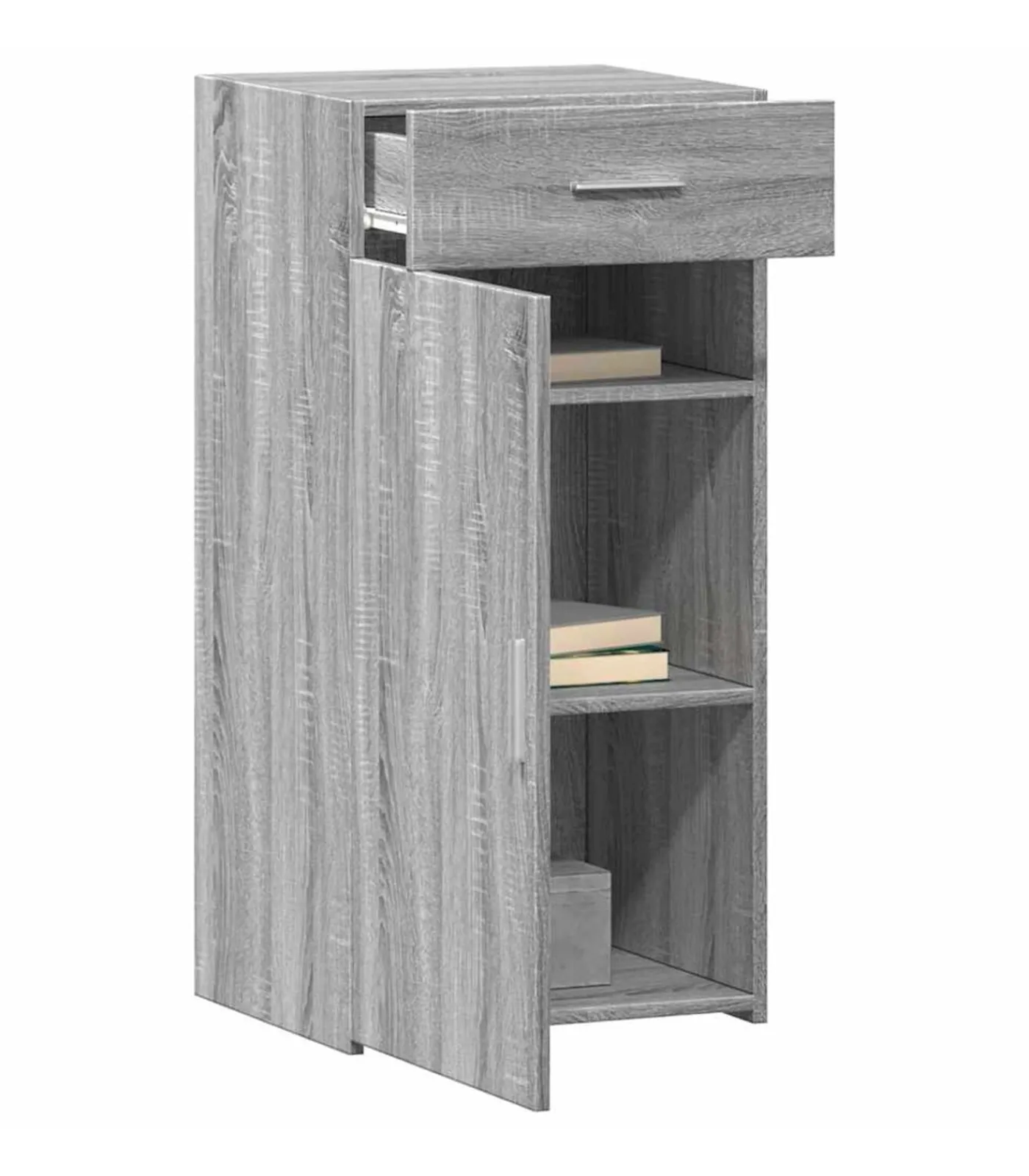 vidaXL Dressoir 45x42,5x93 cm bewerkt hout grijs sonoma eikenkleurig