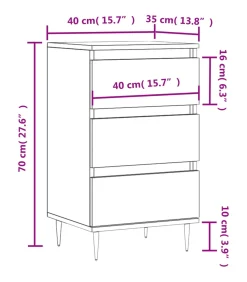vidaXL Dressoir 40x35x70 cm bewerkt hout betongrijs