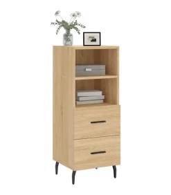 vidaXL Dressoir 34,5x34x90 cm bewerkt hout sonoma eiken
