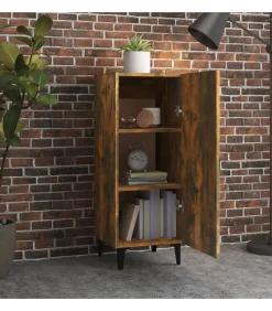 vidaXL Dressoir 34,5x34x90 cm bewerkt hout gerookt eikenkleurig